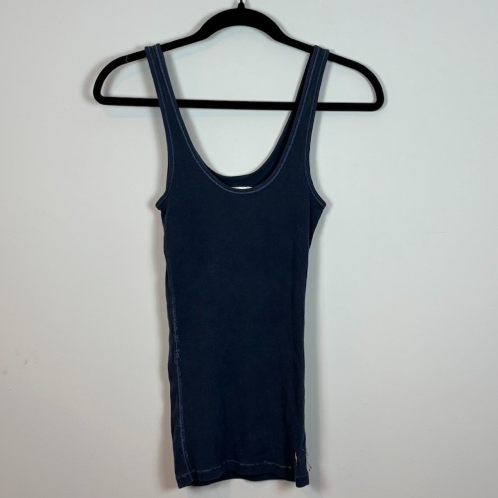 Abercrombie & Fitch Navy Long Line Scoop Neck Ribbed Y2K‎ Tank Juniors XL Moose